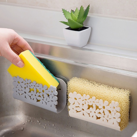 Kitchen Bathroom Drying Rack Toilet Sink Suction Sponges Holder Rack Suction Cup Dish Cloths Holder Scrubbers Soap Storage ► Photo 1/6