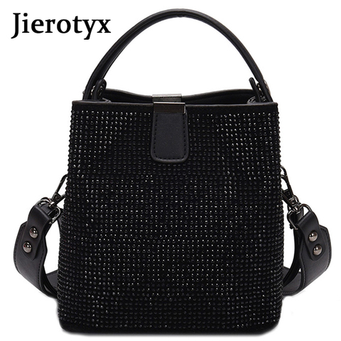JIEEOTYX Diamonds Women Bucket Bag Famous Brand Designer Female Handbags Quality Pu Leather Shoulder Bags Lady Small Crossbody ► Photo 1/6