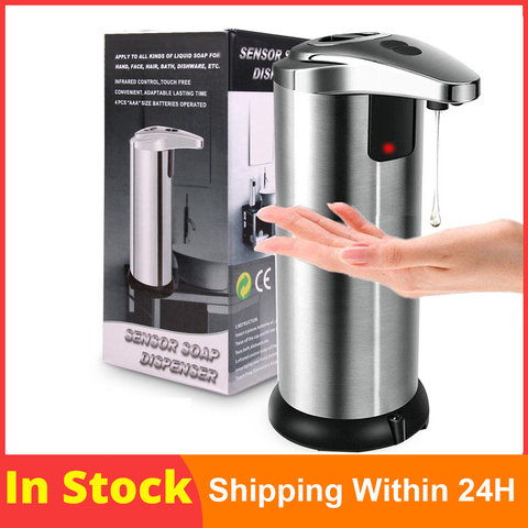 Automatic Soap Dispenser Pump Infrared Sensing Stainless Steel Liquid Soap Holder Shampoo Dispenser Bathroom Liquid Foam Pump ► Photo 1/6