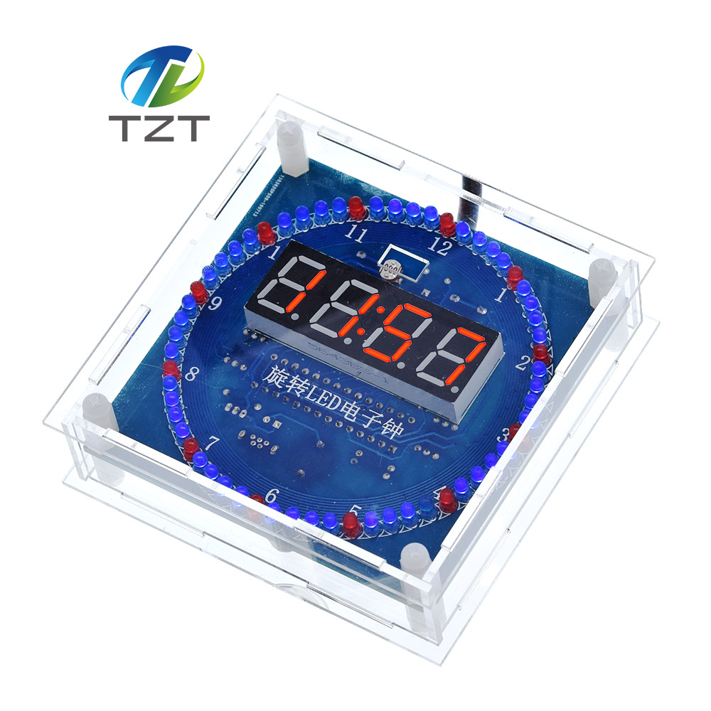 NEW DS1302 Rotating LED Electronic Digital Clock 51 SCM Learning Board 5V Module 