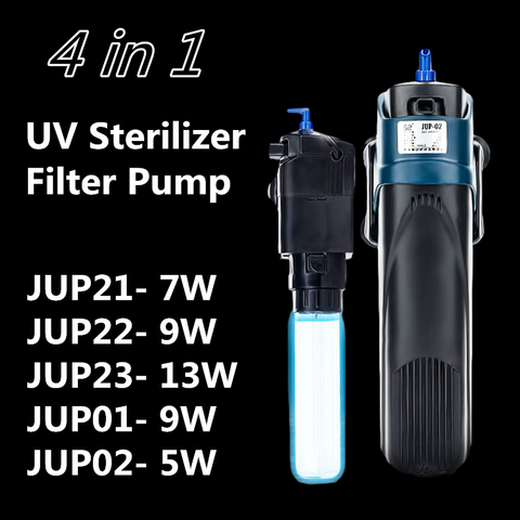 4in1 Aquarium UV Sterilizer Lamp Filter Pump Fish TankSterilization Remove Algae Deodorize Water Circulating UV Filters 220V ► Photo 1/6