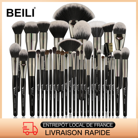 BEILI Black 35 pcs High quality Makeup Brushes Set Powder Eyelash Foundation Brush Professional Eye Make up Brushes Beauty Tool ► Photo 1/6