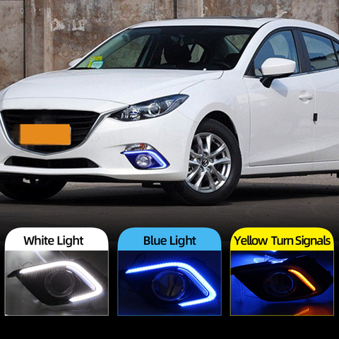 Car Flashing 1pair DRL For Mazda 3 Mazda3 Axela 2013 2014 2015 2016 LED DRL Daytime Running Lights Daylight Fog light cover ► Photo 1/6