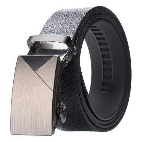Men's High quality Automatic buckle Belt Alloy buckle Durable Artificial Leather Bark texture Business fashion casual jeans Belt ► Photo 1/6