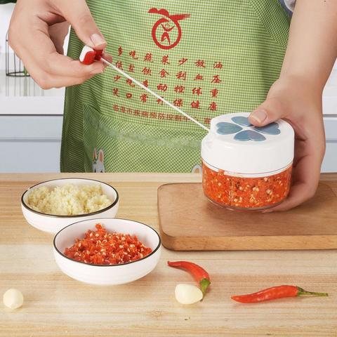 Hand Chopper Garlic Press Vegetable Fruit Twist Shredder Manual