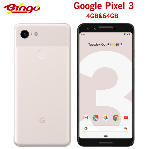 Google Pixel 3 Original Mobile phone 4G LTE Android Octa core 5.5'' 12.2MP&Dual 8MP Fingerprint NFC ► Photo 1/6