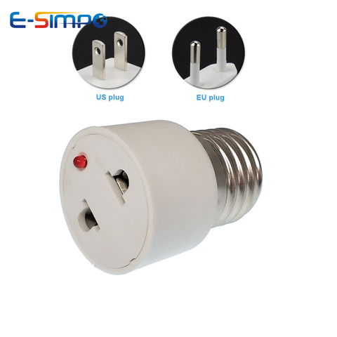 E27 Lamp Socket Light Holder US/EU Plug White Converter Screw Bulb Converter Lamp Base Connector Lighting Plug Socket ► Photo 1/6