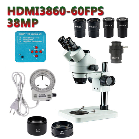 3.5X-180X Industrial Trinocular Stereo Microscope 38MP Magnification Continuous Zoom 7X 45X For LAB Phone PCB Repair Soldering ► Photo 1/6