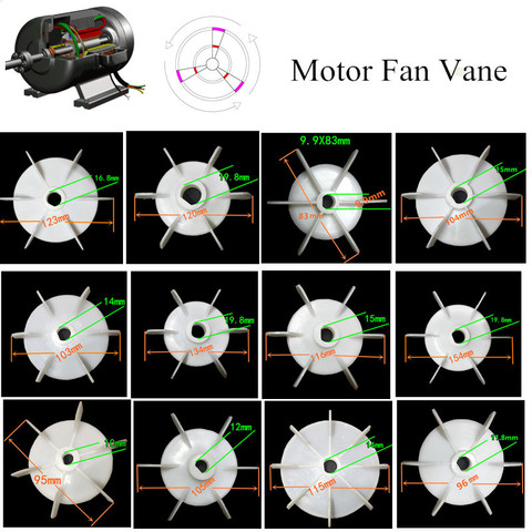 JW50 JW56 JW63 JW71 AO90-4P dc Single-phase motor Cooling Accessories Plastic Fan Vane Air compressor pump Replacement Parts ► Photo 1/6