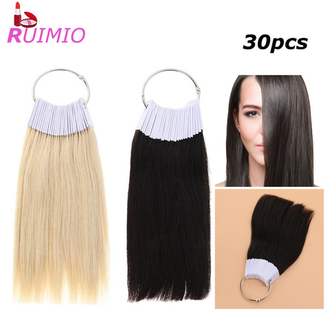 30pcs Hair Color Rings Human Hair Swatches Testing Color Samples Real Hair Swatches Color Cards Hair Color Swatches ► Photo 1/6