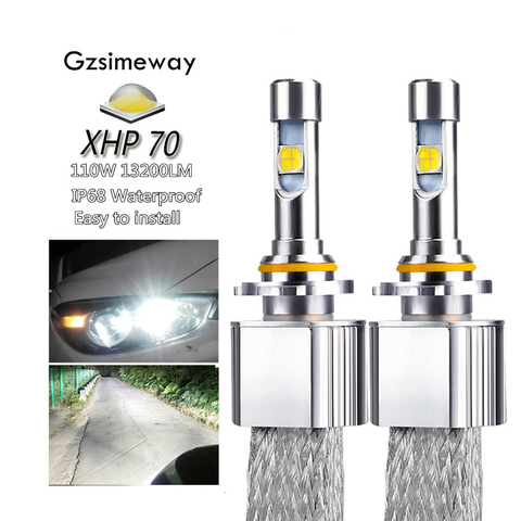 2PCS Car LED Headlight H11 Kit xhp70 LED 6000K 110W 13200LM LED H4 H7 H8 H9 HB3 9005 HB4 HIR2 9004/7 H13 car styling fog lamps ► Photo 1/6