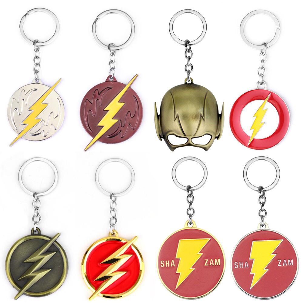 Keychains The Flash Superhero Keyring Key Ring Chain Bag Charm Pendant Gift 