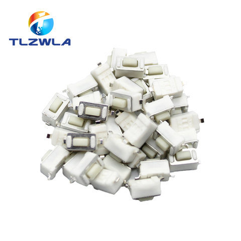 100PCS/LOT 3*6*4.3 mm 2pin SMD Tact Switch Push Button Touch Micro Switch 3x6x4.3mm White Button ► Photo 1/3