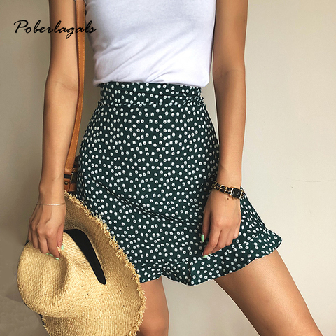 Summer female beach boho sexy mini skirt female 2022 womens Casual floral Printed  ruffles hem High-Waist Skirt skirts for women ► Photo 1/6