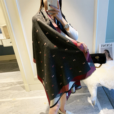 2022 Luxury Brand Women Cashmere Scarf Hijab Pashmina Warm Shawls And Wraps Lady Print Thick Blanket Neck Scarves Bufanda ► Photo 1/6