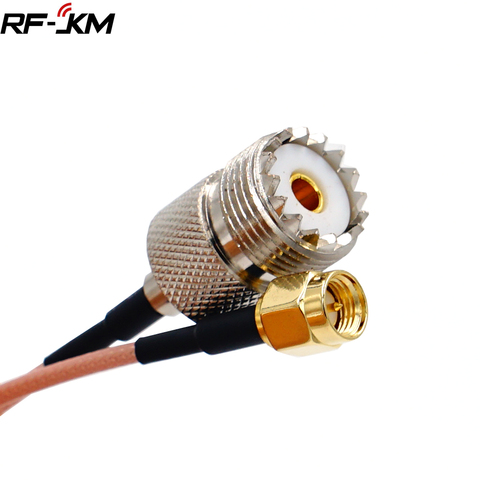 UHF SO239 Female PL259 to SMA Male Plug Crimp Adapter RG316 Cable Jumper Pigtail ► Photo 1/6