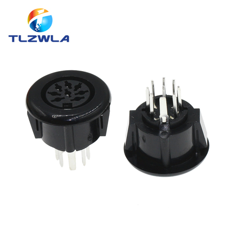 5pcs Din Socket 8 Position Female 8 Pin PCB Vertical Straight Through holes PCB SDS-J DS Power 2A 110V AC Circular Receptacle ► Photo 1/5