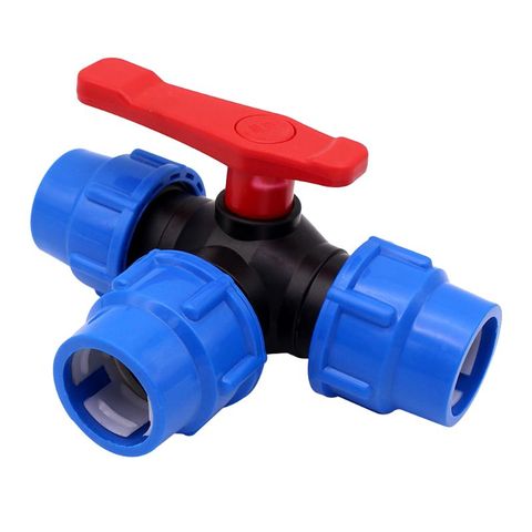 PE three-way quick connect valve plastic valve T-type valve inner diameter 20/25/32mm plastic three-way ball valve ► Photo 1/6