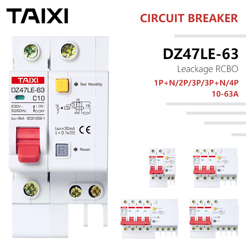 DZ47LE 3P+N 80A D type 400V~ 50HZ/60HZ Residual current Circuit breaker  RCBO 