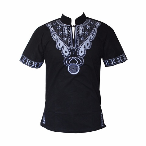 Dashiki ropa hombre kurta men Muslim t-Shirt African Haute Tribal Embroidered Ankara T-shirt рубашка мужская рубашка мужская ► Photo 1/6