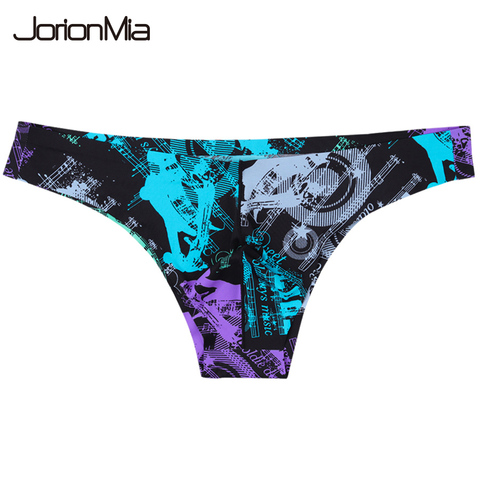 Men Sexy Style Smooth Soft Printed Underwear Men's Thin Underpants Man Low Waist Bikini Ice Silk Briefs Seamless Underwear 817 ► Photo 1/6