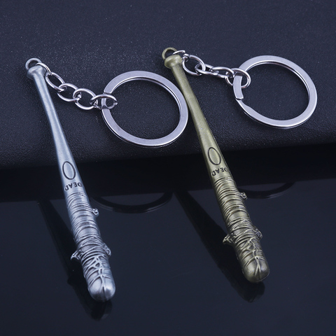 The Walking Dead Keychain Negan LUCILLE Iron Wire Baseball Bat Key Chain Weapon Model Pendant for Men Jewelry ► Photo 1/6