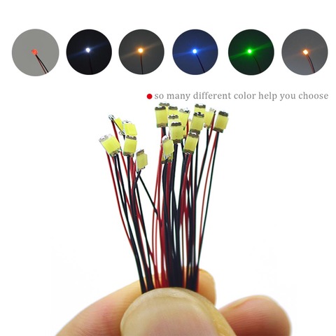 0402 SMD Led Lamp Models Train Pre-soldered Micro Litz Wired LED Leads 3V  With 0.28 Wires 20cm ► Photo 1/6
