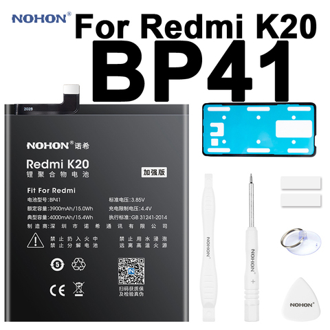 Nohon Battery For Xiaomi Redmi K20 BP41 RedmiK20 3900-4000mAh High Capacity Built-in Li-polymer Bateria For Mi Redmi K20 Battery ► Photo 1/6