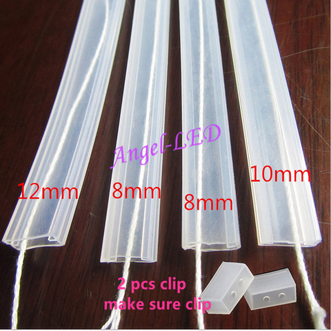 5m/10m length 8mm/10mm/12mm Silicon tube IP67 for SMD5050 3528 3014 5630 ws2801 ws2811 ws2812b waterproof led strip Silicon cilp ► Photo 1/3