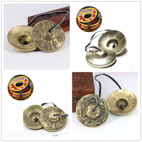 6.5cm Tibetan Bell Meditation Handcrafted Cymbal Bell Copper Crisp Sound Lucky Symbols Buddhist Temple with Bag ► Photo 1/1