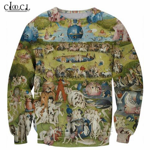 Garden Sweatshirt EUR Religion Art Painting Prints 3D Sweatshirt Men Women Long Sleeve Outerwear Crewneck Tops T205 ► Photo 1/5