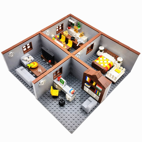 City House Building Blocks Toys for Children Boy Girl DIY Gifts MOC Bricks Bedroom Living Room Furniture Model Juguetes Bloques ► Photo 1/6