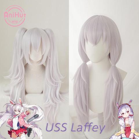 【Anihut】Laffey Cosplay Wig Two Version Game Azur Lane Light Purple Heat Resistant Synthetic Hair Laffey Cosplay ► Photo 1/6