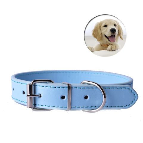 Fashion 8Colors Pu Leather Pet Dog Collar For Puppy Cat Chihuahua Small Dog Neck Strap Adjustable Size XS S M L Big Sale ► Photo 1/6