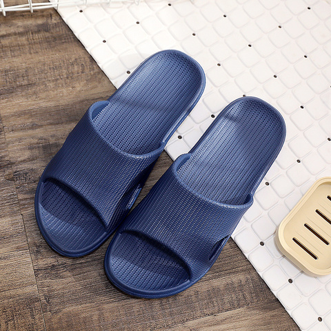 Slippers Sandals Summer Unisex Striped Solid Color Shoes Men Indoor Non-slip Soft Comfortable Rubber Flat Heels Slide For Men ► Photo 1/6