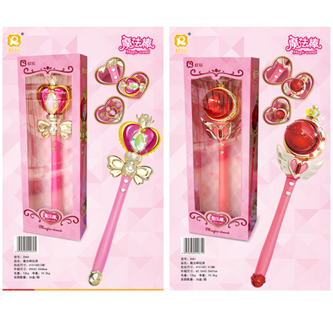 Anime Cosplay Sailor Moon Tsukino Usagi Wand Henshin Rod Glow Stick Spiral Heart Moon Rod Musical Magic Wand Girl Toys ► Photo 1/5