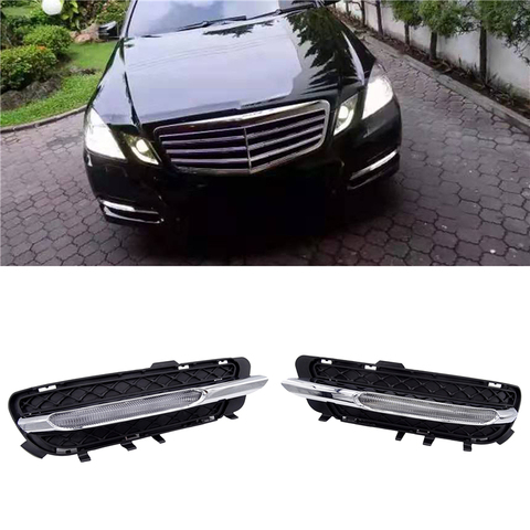 JIUWAN Car LED Daytime Running Lights DRL Fog Light Fit for Mercedes-Benz W212 E250 E300 E350 2009-2013 2128851574 2128851674 ► Photo 1/6