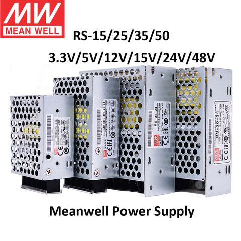 MEAN WELL RS-15 25 35 50 3.3V 5V 12V 15V 24V 48V meanwell RS-50 Single Output Switching Power Supply ► Photo 1/6