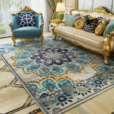 Retro Ethnic Style Kitchen Rug Vintage Persian Print Floor Mat For