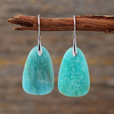 Latest Modern Women Earrings High End Amazonite Dangle Earring Bold Natural Stones Elegant  Jewelry Bijoux ► Photo 1/1