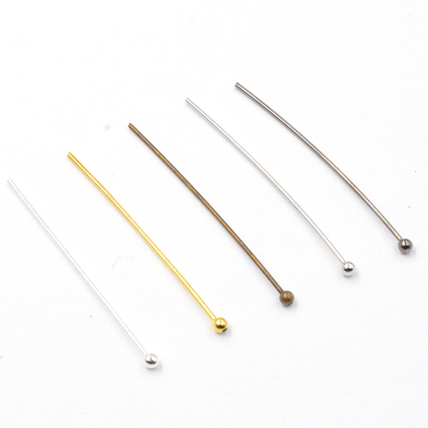 Copper Ball Head Pins 200PCS Dia 0.5/0.7MM Silver Gold KC Gold Rhodium Copper for Jewelry Making Pick Size Wholesale ► Photo 1/5