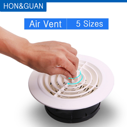 Hon&Guan Round Air Vent ABS Louver Grille Cover Adjustable Exhaust Ventilation for Bathroom Office Kitchen Ventilator White ► Photo 1/6