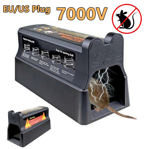 7000V High Voltage Household Electronic Mousetrap Electronic Rodent Control Trap Electric Rat Trap Killer Catcher EU/US Plug ► Photo 1/6