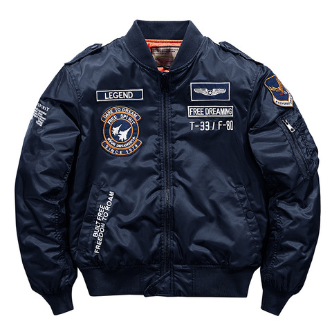 Hip hop Jacket Men High quality Thick Army Navy White Military motorcycle Ma-1 aviator Pilot Men Bomber Jacket Men ► Photo 1/6