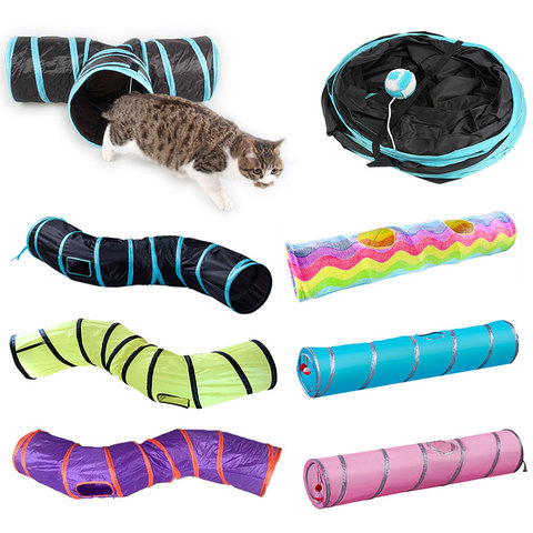 2/3/4/5 Holes Pet Cat Tunnel Toys Foldable Pet Cat Kitty Training Interactive Fun Toy For Cats Rabbit Animal Play Tunnel Tube ► Photo 1/6