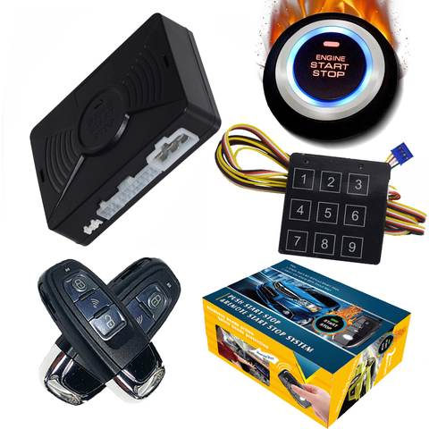  auto Smart Car Alarm hopping code car security system auto lock or unlock Passive keyless entry push button start stop car  ► Photo 1/6
