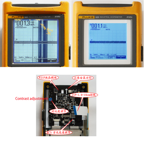 New lcd Compatible Display For FLUKE 123 124 125 matrix lcd display TABLET Digital For Fluke 43B ► Photo 1/4