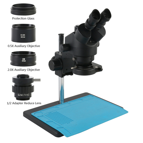 3.5X-90X Continuous Zoom Stereo Microscope Trinocular Microscope + 0.5X 2X Auxiliary Objective Lens  C Mount Adapter SZMCTV 1/2 ► Photo 1/6