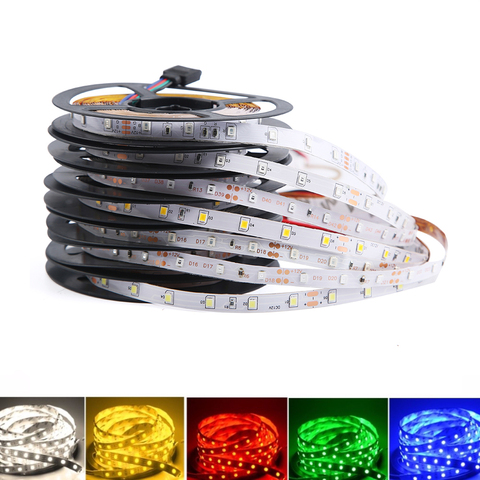 12V LED Strip RGB Light,2835 Waterproof 1M-5M 60LED/M Tape,12 V Volt RGB 2835 LED Strip Light,Diode Flexible TV Backlight Lamp ► Photo 1/6