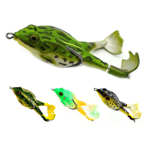 9cm Large Frog  Double Propellers Frogs Soft Bait Soft Silicone Fishing Lures 